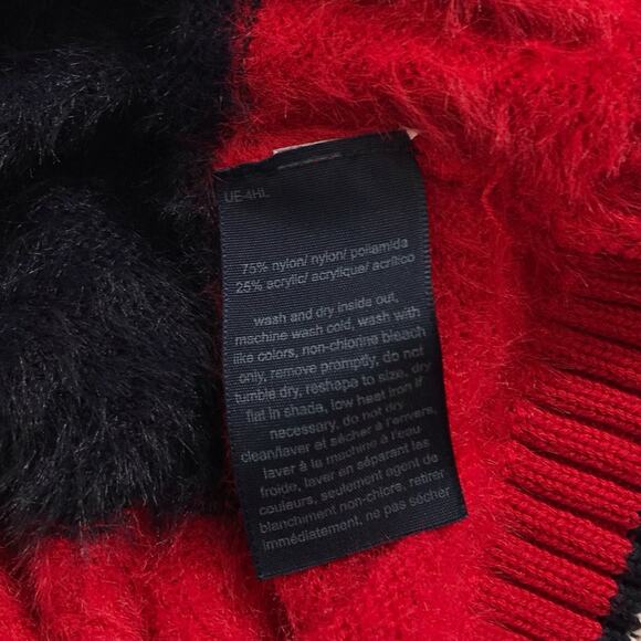 Tommy Hilfiger Fuzzy Sweater Striped Red & White Blue Women's Pullover - Picture 6 of 7